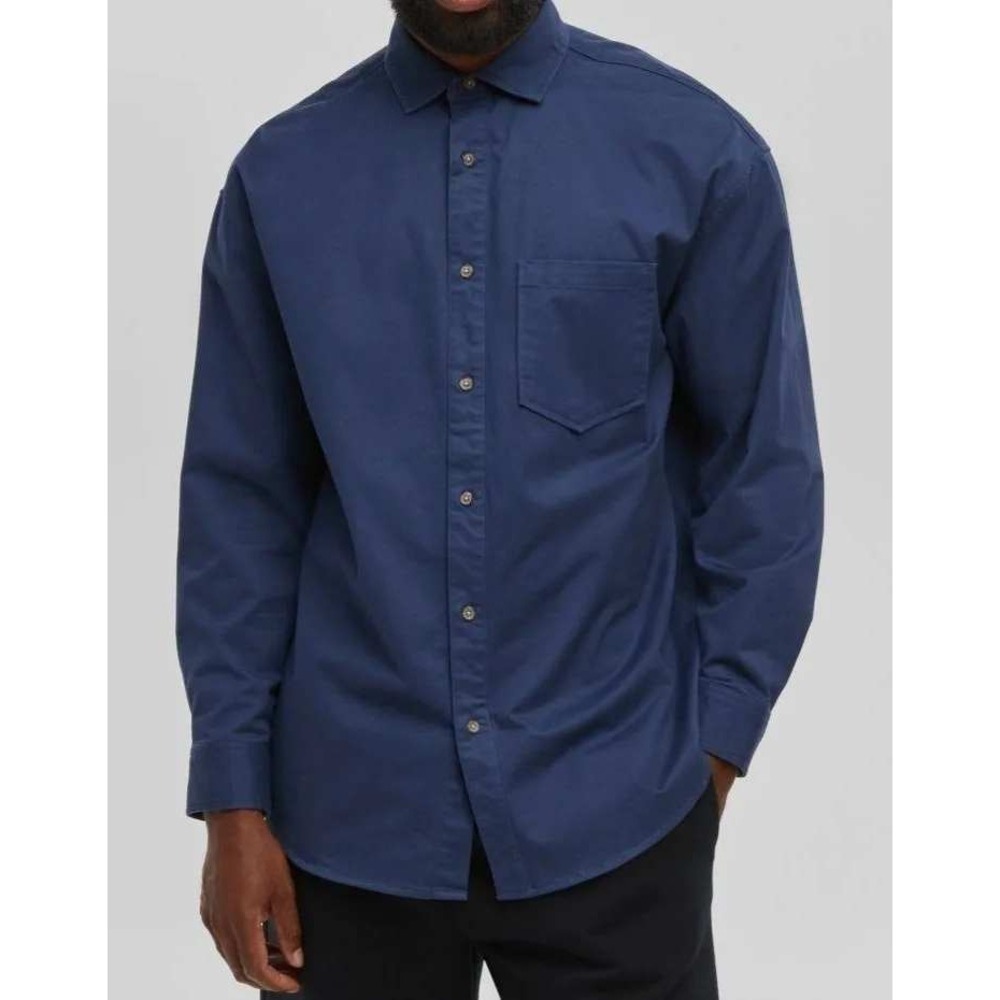 Mode of One Mens Relaxed Fit Twill Button Down Shirt Caspian Waters Blue S NEW